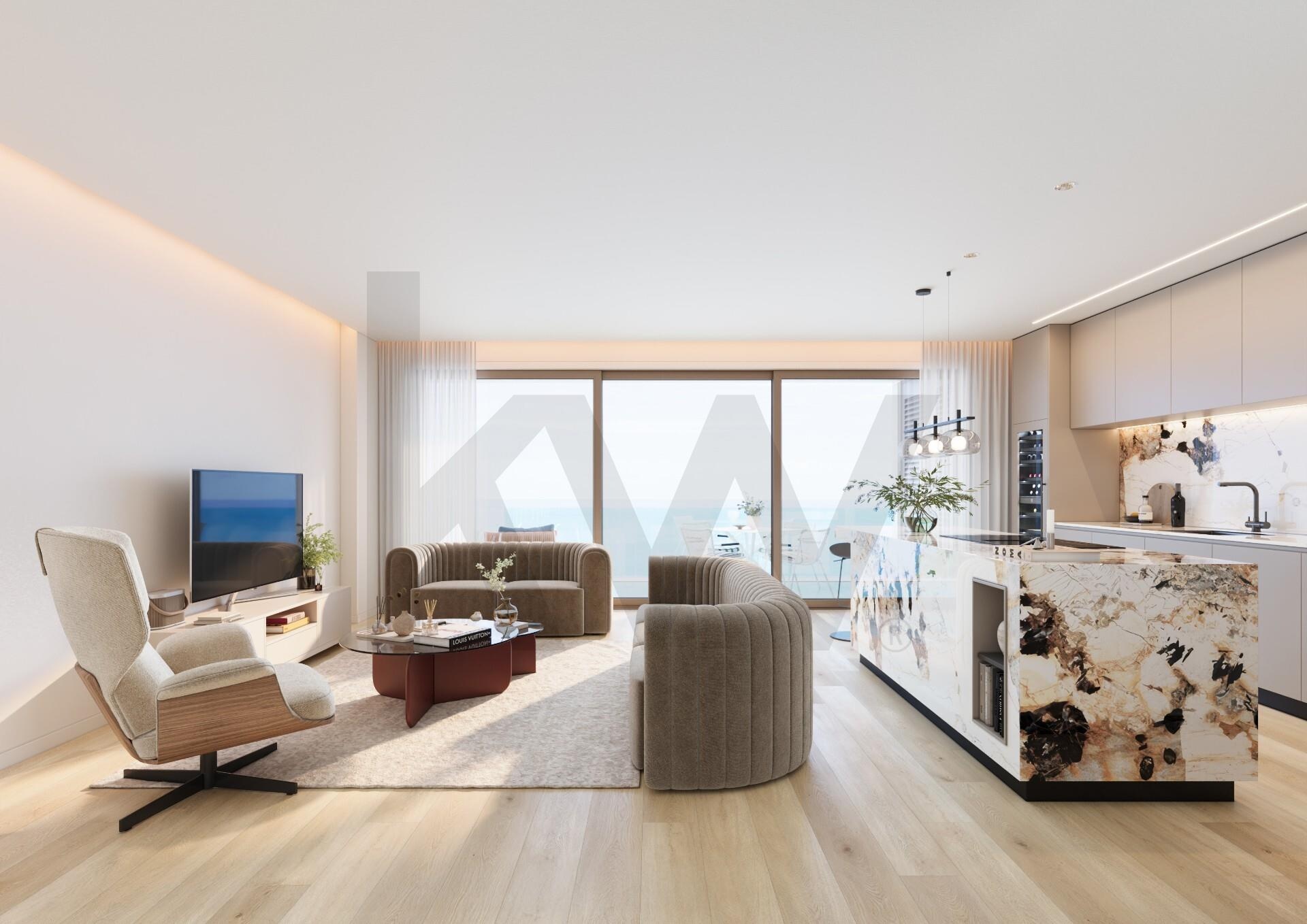Ornelas Legacy — sala de estar e cozinha em ilha